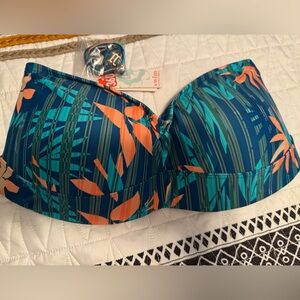 NWT Bridget Bandeau Bikini Top 36DD